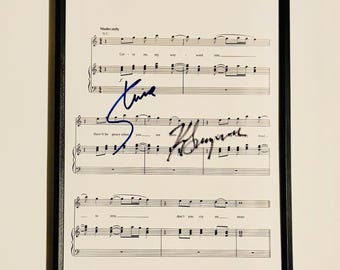 Steve Walsh Kerry Livgren A4 Music Sheet Autographed Inc COA With Frame