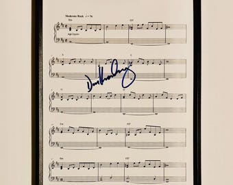 Don Henley A4 Music Sheet Autographed Inc COA With Frame