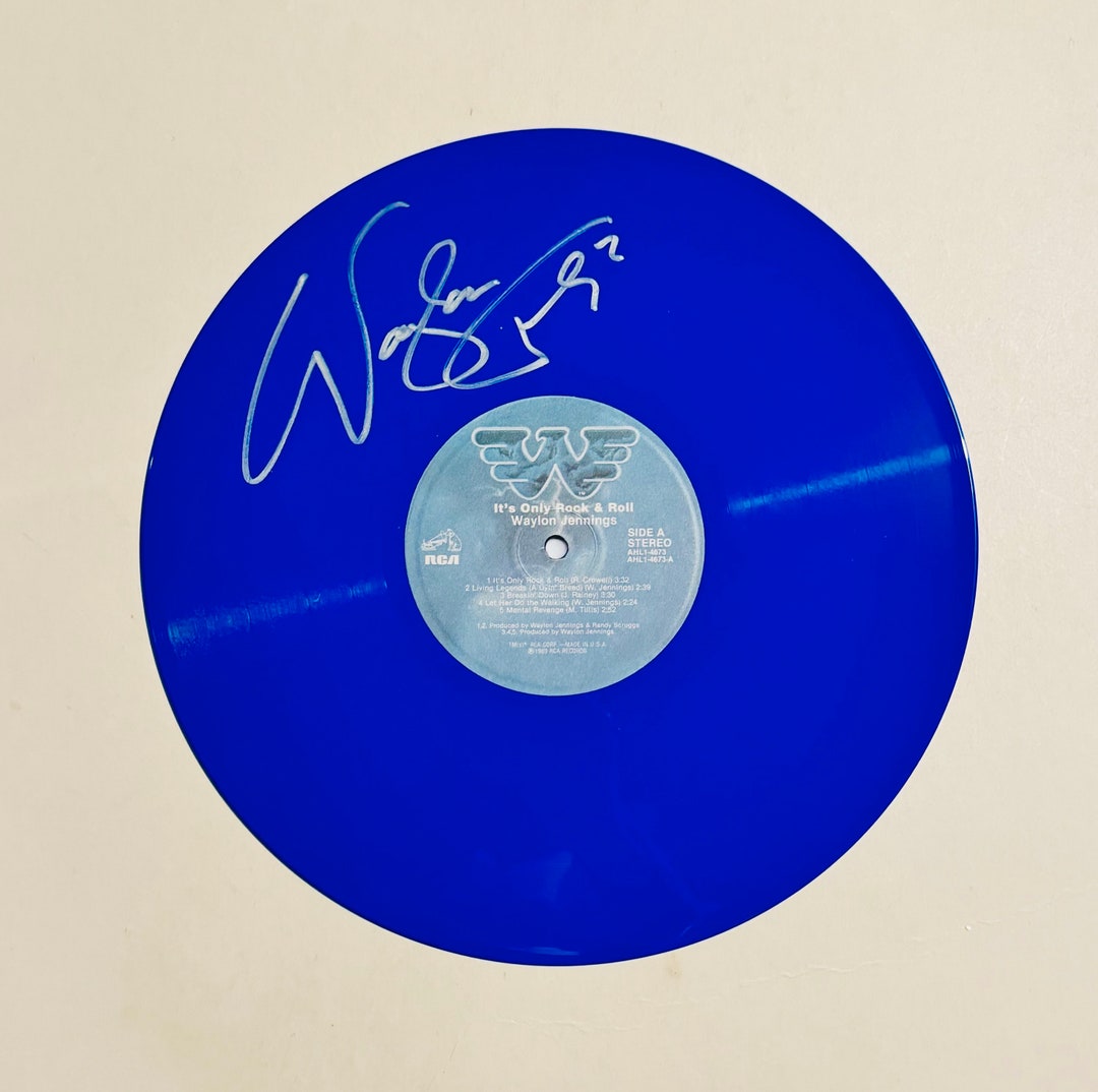 Waylon Jennings It's Only Rock And Roll Waylon Jennings Its Only Rock & Roll Autographed Limited Edition Blue