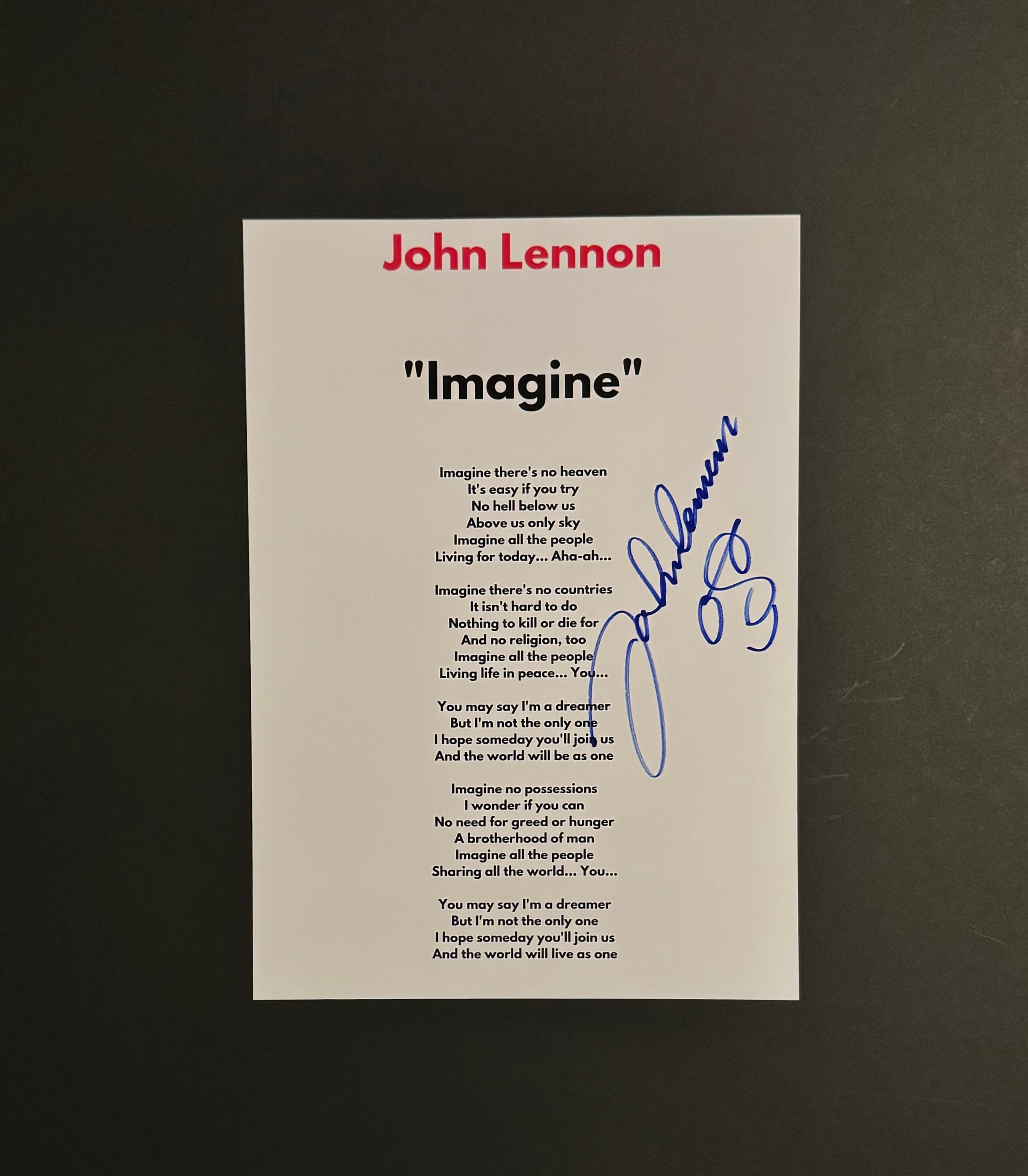 John Lennon Autographs - Etsy