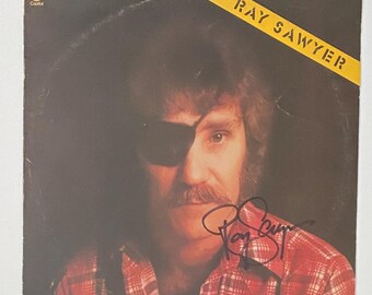 Capa do LP autografada de Dr. Hook, de Ray Sawyer, com certificado de autenticidade.