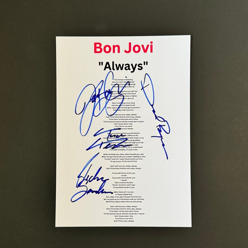 Bon Jovi Lyric - Etsy