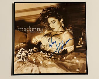 Madonna Autographed LP Sleeve Inc COA With Frame