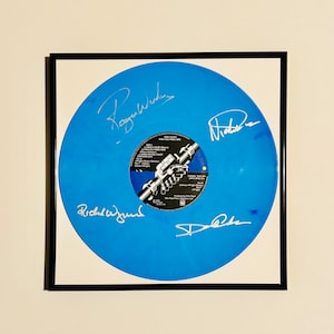 Pink Floyd Wish You Were Here Autographed Limited Edition Light Blue Vinyl Record With Frame
