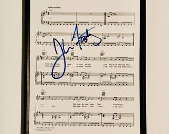 John Fogerty A4 Music Sheet Autographed Inc COA With Frame