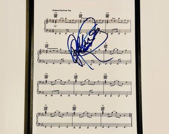 Martin Gore A4 Music Sheet Autographed Inc COA With Frame