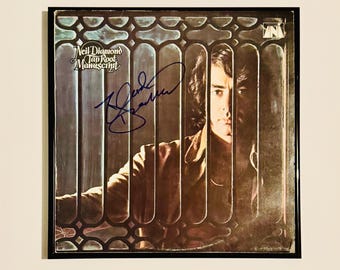 Neil Diamond Autographed LP Sleeve Inc COA With Frame