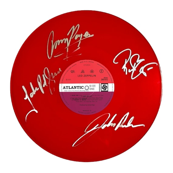 Led Zeppelin Autographed Limited Edition Red vinyl Record - Etsy