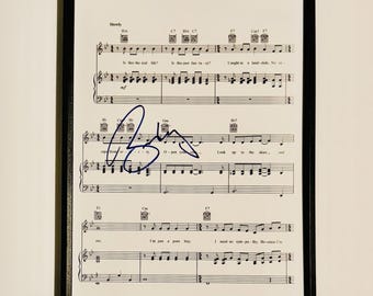 Brian May A4 Music Sheet Autographed Inc COA With Frame