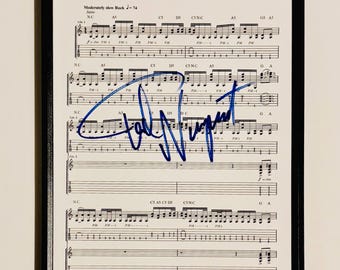 Ted Nugent A4 Music Sheet Autographed Inc COA With Frame