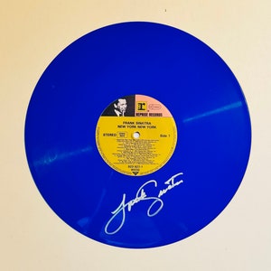 Frank Sinatra New York New York Autographed Limited Edition Blue Vinyl Record