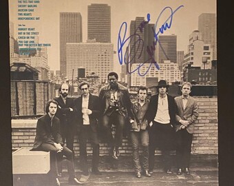 Capa interna do LP autografada por Bruce Springsteen com certificado de autenticidade.