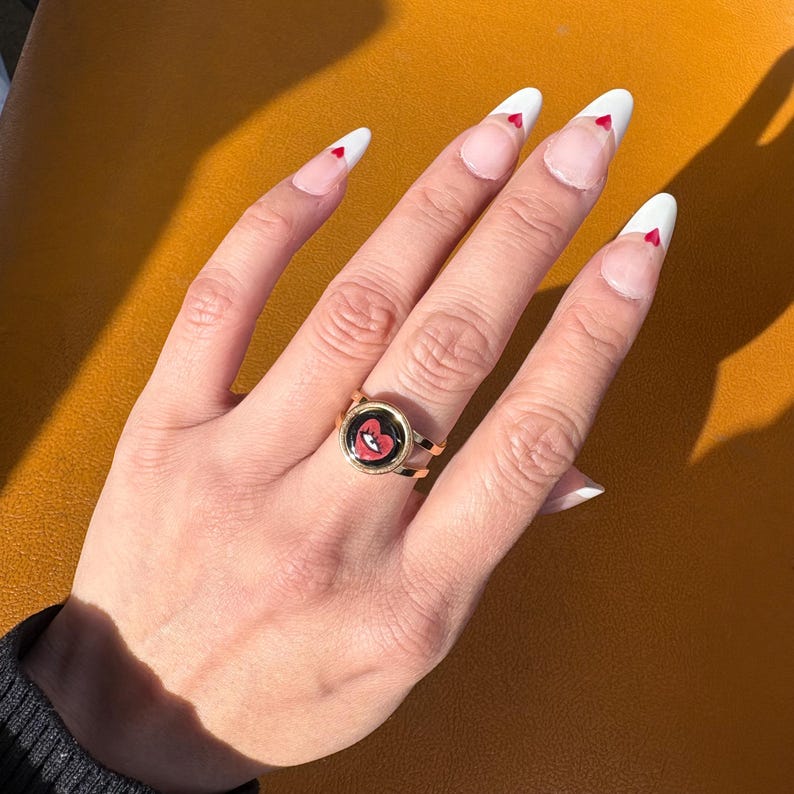 Handmade Ceramic Ring with Adjustable Gold Plated Stainless Steel Band image 17