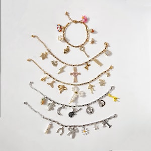 Custom Charm Bracelet: Personalized Gold-Plated Box Chain