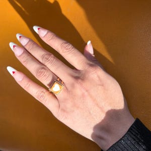 Handmade Ceramic Ring with Adjustable Gold Plated Stainless Steel Band image 20