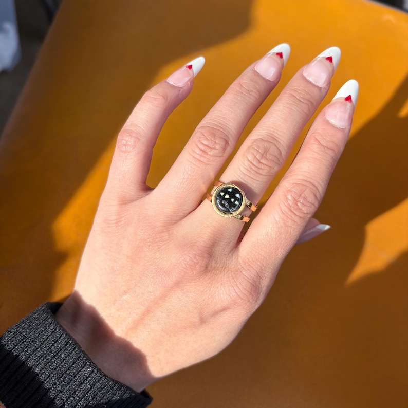 Handmade Ceramic Ring with Adjustable Gold Plated Stainless Steel Band image 18