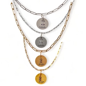 Engraved Necklace | Charm Necklace | Disc with Initial