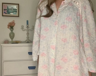 Vintage Nightgown - Miss Elaine - Button Up, Large