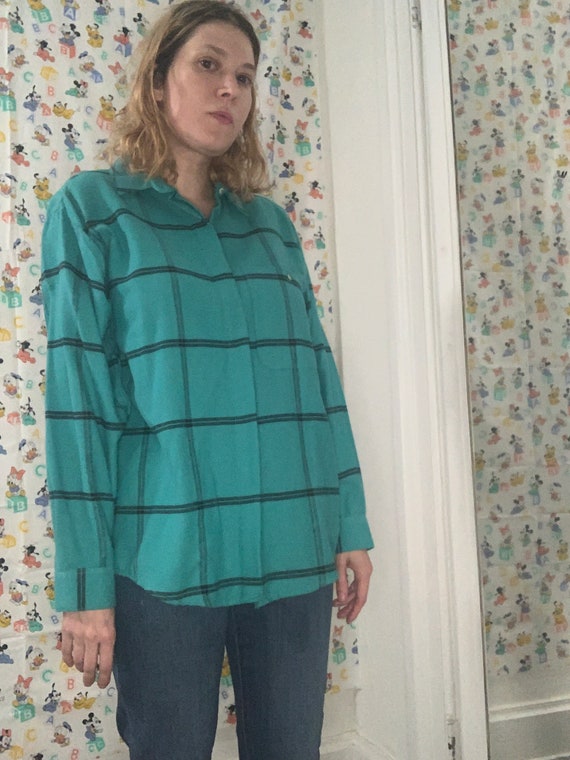 80s Flannel Green size M