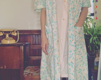 Floral House Coat / Night Robe, Medium