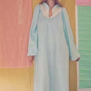 Vanity Fair Icey Blue Nightgown, Winter Nighty, XL