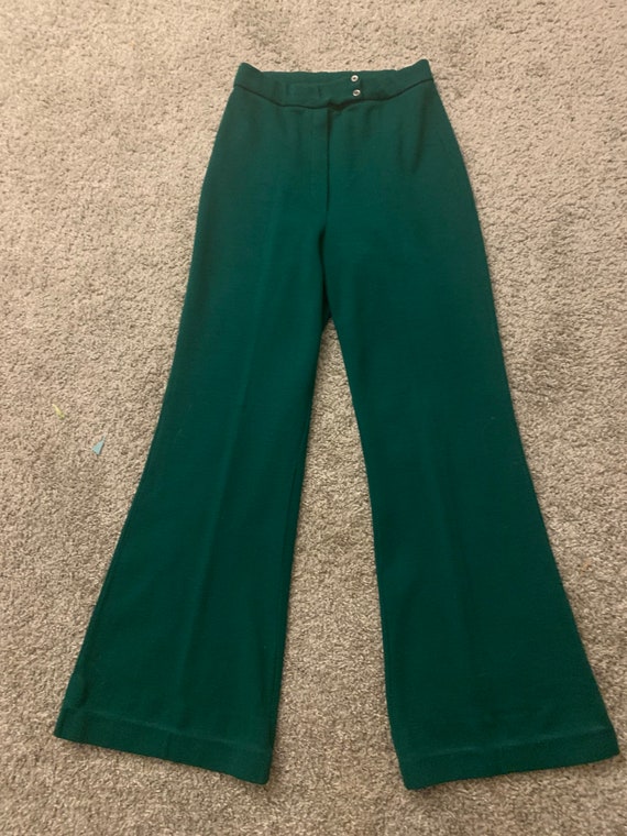 Trissi Vintage Wool Bellbottoms Forest Green - image 1