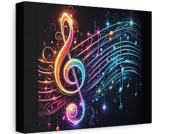 Colorful Music Notes Wall Art