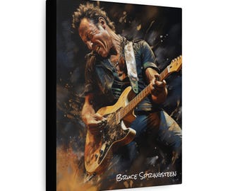 Rock Guitarist Portrait Matte Canvas | Stretched Wall Art 1.25"