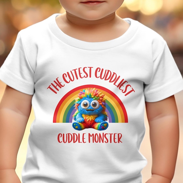 Knuddelmonster-Kleinkind Humor Top-Kleinkind Top-Kleinkind T-shirt-Monster Top-Fun Bunt Kleinkind Top-Lustiges Kleinkind Shirt-Monster FUN