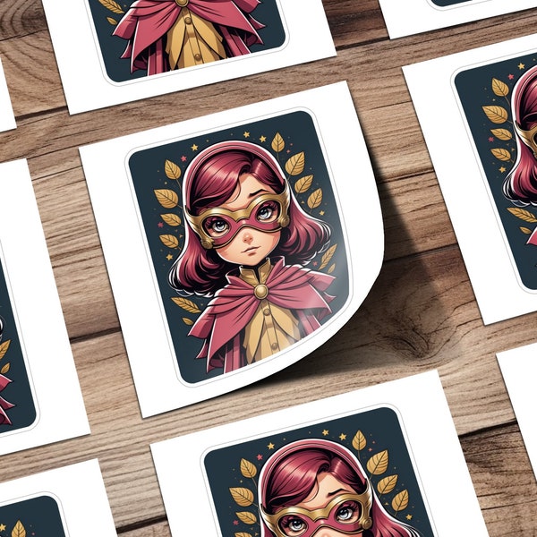 Superheroine, Vintage & Retro Sticker, Cool Gift Idea, Giftful, Gift for Her, Super Mom, Teacher Gift, Super Teacher, Superpowers, Your Hero