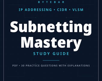 Fusklapp och studieguide för subnätverk i PDF-format 2026 | Övningsfrågor om IP-subnätverk | Förberedelser för Network+ CCNA-examen