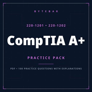 CompTIA A+ övningsprov PDF | 100 frågor med förklaringar | 220-1201 220-1202 | Direkt nedladdning