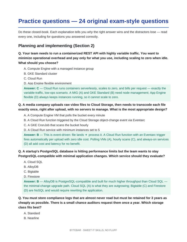 Studiehandledning för Google Associate Cloud Engineer i PDF-format | Förberedelser för GCP-certifieringsprov | Direkt nedladdning bild 4