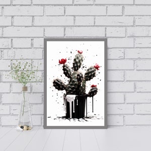 Kaktus Poster, Kaktus Print, Kaktus Wand Kunstdruck, Kaktus Bild, Pflanzen Poster, Pflanzen Bild, Urban Art, Pop Art, Bunte Kaktus Kunst