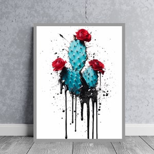 Kaktus Poster, Kaktus Print, Kaktus Wandkunst, Kaktus Bilder, Pflanzen Poster, Pflanzen Bild, Digital Art, Wohnkultur, Pop Art, Urban Art