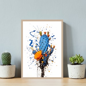 Kaktus Poster, Kaktus Print, Kaktus Wandkunst, Kaktus Bild, Pflanzen Poster, Pflanzen Bild, Urban Art, Pop Art, Bunte Kaktus Kunst, Digital