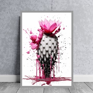 Kaktus Poster, Kaktus Print, Kaktus Wandkunst, Kaktus Bild, Pflanzen Poster, Pflanzen Bild, Urban Art, Pop Art, Bunte Kaktus Kunst, Digital