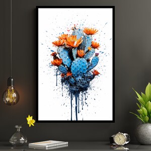 Kaktus Poster, Kaktus Print, Kaktus Wandkunst, Kaktus Bild, Pflanzen Poster, Pflanzen Bild, Urban Art, Pop Art, Bunte Kaktus Kunst, Digital