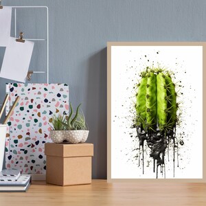 Kaktus Poster, Kaktus Print, Kaktus Wand Kunstdruck, Kaktus Bild, Pflanzen Poster, Pflanzen Bild, Urban Art, Pop Art, Bunte Kaktus Kunst