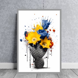 Kaktus Poster, Kaktus Print, Kaktus Wandkunst, Kaktus Bilder, Pflanzen Poster, Pflanzen Bild, Digital Art, Wohnkultur, Pop Art, Urban Art