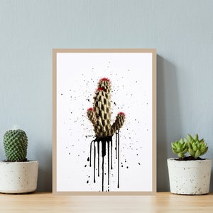 Kaktus Poster, Kaktus Print, Kaktus Wandkunst, Kaktus Bild, Pflanzen Poster, Pflanzen Bild, Urban Art, Pop Art, Bunte Kaktus Kunst, Digital
