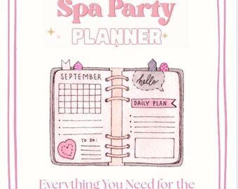 Paquete imprimible para planificar fiestas de spa: cumpleaños, kit de autocuidado para pijamadas, juegos, hojas de planificación (descarga instantánea).