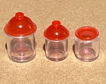 Dollhouse Miniatures Containers w/lids 1/6 scale