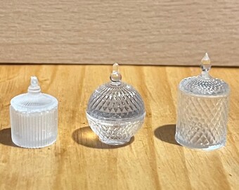 Dollhouse Miniature Candy Jars 1/12 scale 3PCS