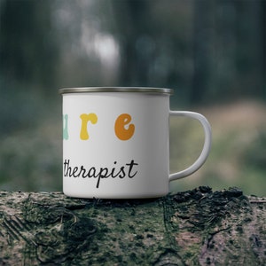 Occupational Therapy Enamel Camping Mug, OT Student, Gift for Student, Coffee, Tea, Hot Chocolate Enamel Tea Mug