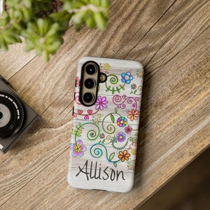 Retro Flower Phone Case iphone 16, iphone 15, Google Pixel 9, Pixel 8, Pixel 7, Pixel 6, Pixel 5, Pixel 4 Samsung Galaxy S25, S24, S23, S22