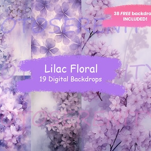 Lilac Floral Digital Backdrops Purple Backdrops Purple Flowers Maternity Backdrops Photoshop Backdrops