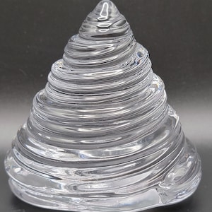 Crystal Conical Spiral Seashell Paperweight, Vintage