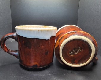 Vintage Pair of Coffee Mugs, stamped &quot;USA&quot;