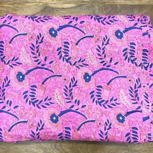 Screen Printed Fabric | Soft Cotton Fabric By The Meter | Different Colors In One Pattern | Lightweight Free Shipping Fabric